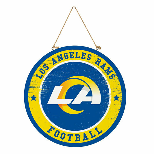 Team Sports America Trending - Los Angeles Rams Round Door Décor with Hanging Rope, 18x18