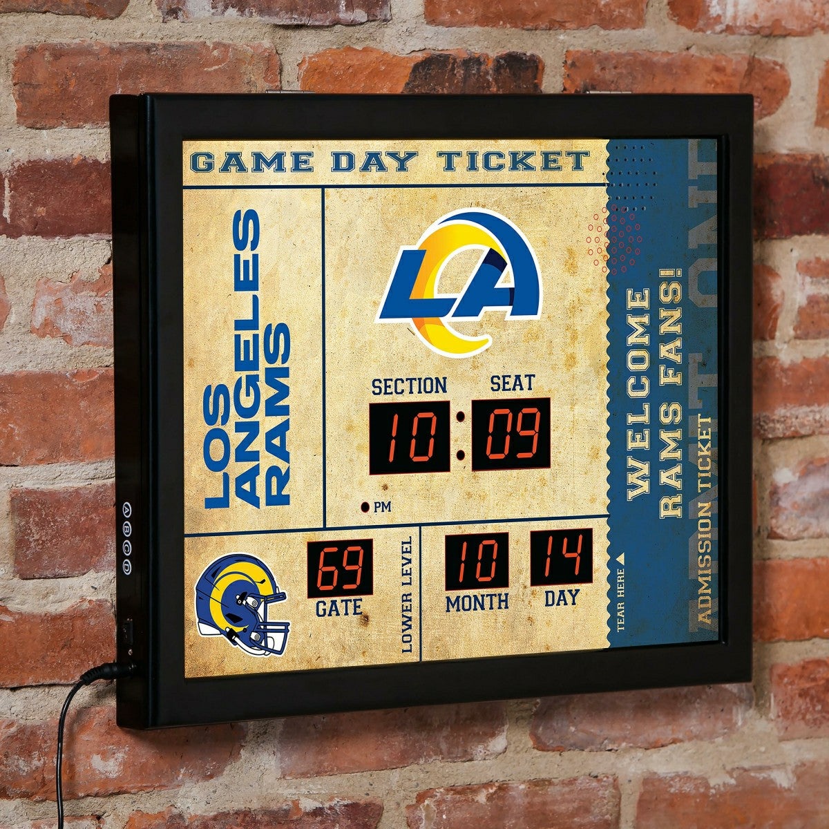 Team Sports America Everyday - Los Angeles Rams Bluetooth Scoreboard Wall Clock