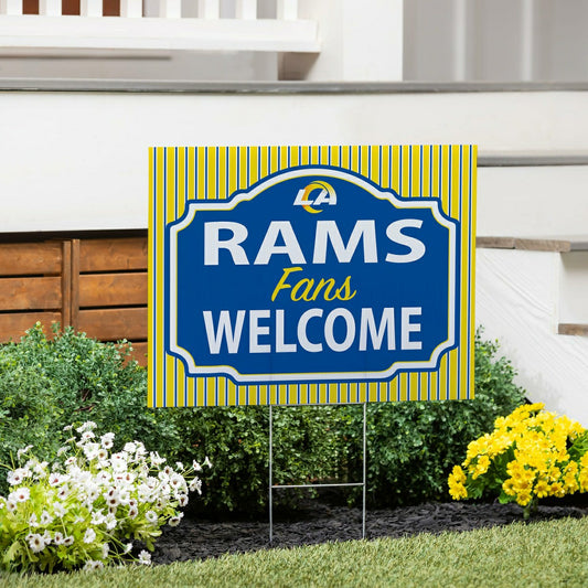 Team Sports America Value - Los Angeles Rams Coroplast Yard Sign, "Fans Welcome"