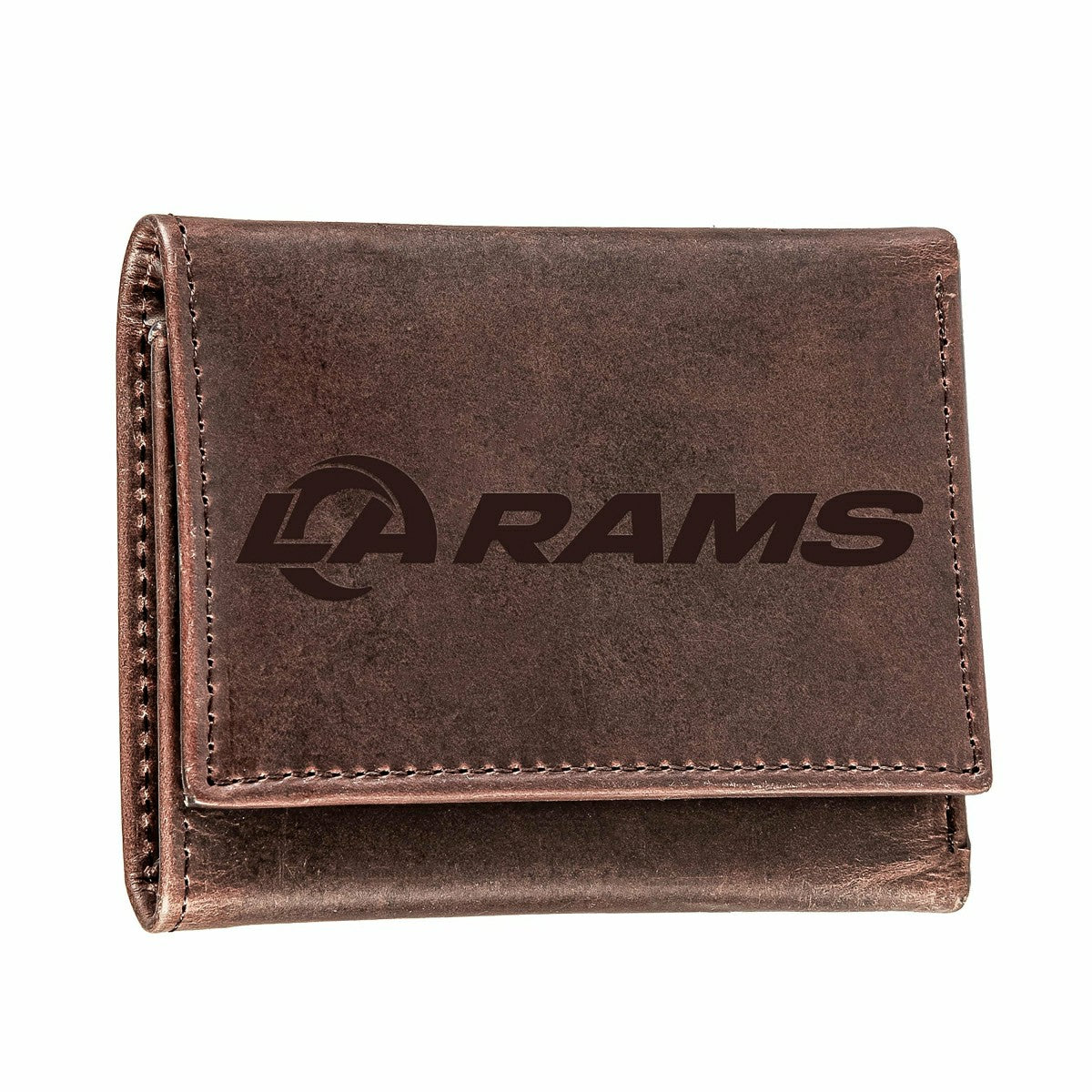 Team Sports America Exclusive - Los Angeles Rams, Tri-Fold Wallet, Brown, CH, 100% Genuine Leather