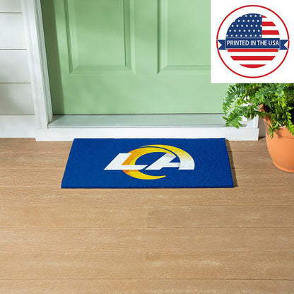 Team Sports America Essential - Full Color PVC Mat, 16" x 28", Los Angeles Rams
