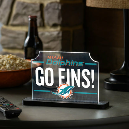 Team Sports America Trending - Miami Dolphins NFL Football Rectangle Desklite LED Decor