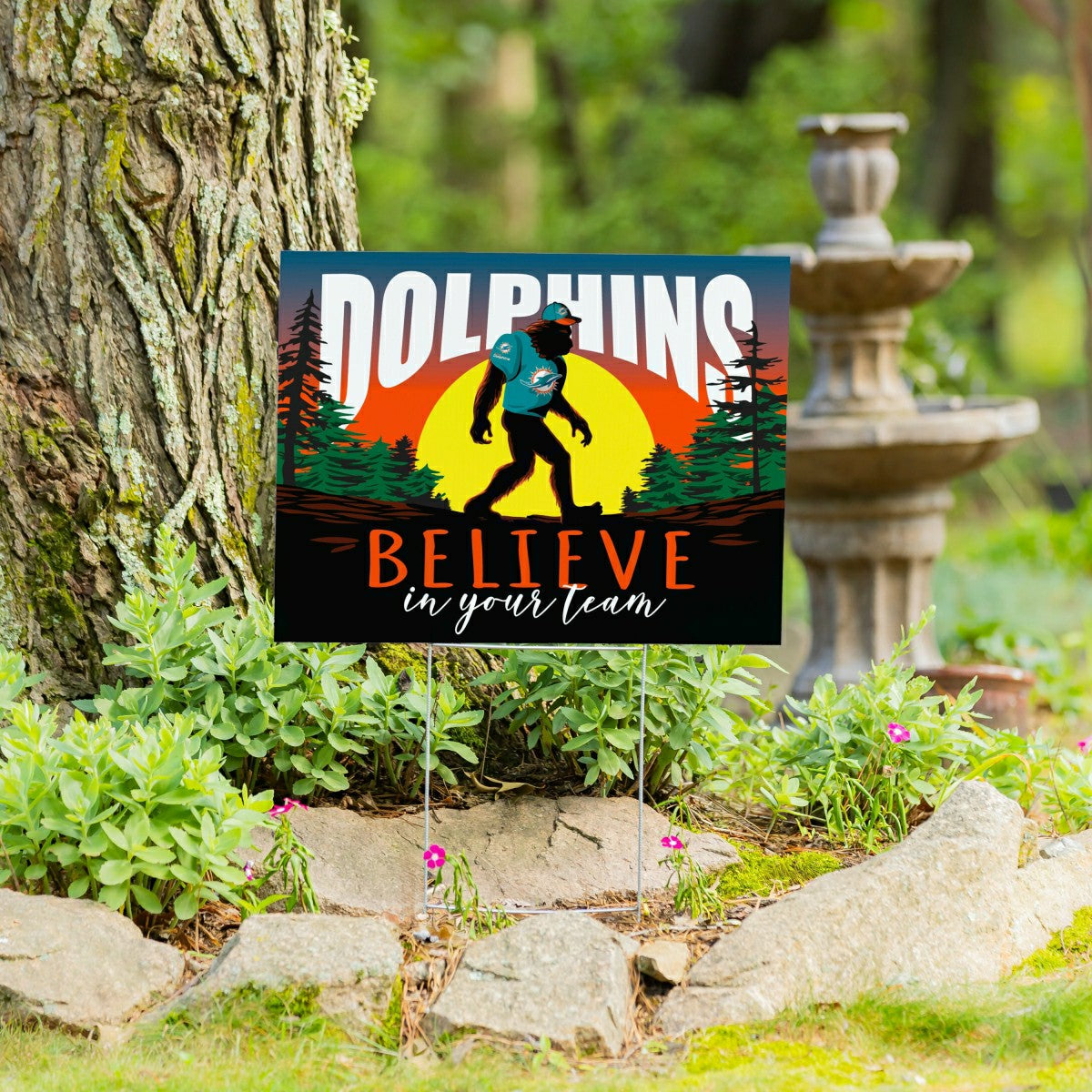 Team Sports America Recommended - Miami Dolphins Yard Sign, Bigfoot
