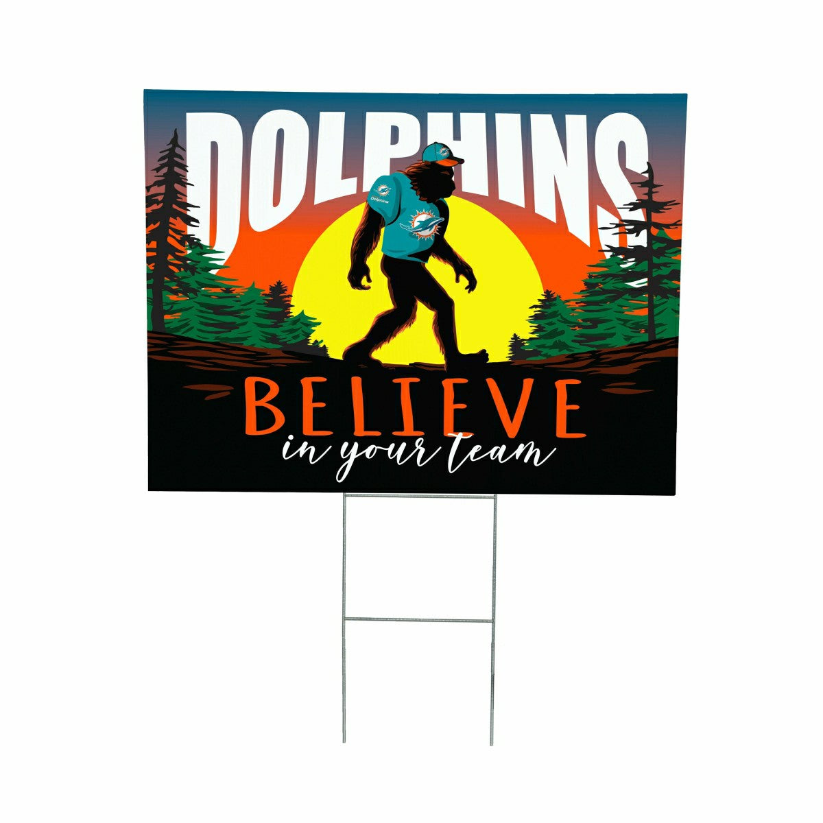 Team Sports America Recommended - Miami Dolphins Yard Sign, Bigfoot