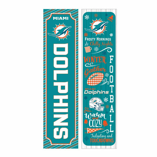 Team Sports America Everyday - 46" Double Sided Leaner, Miami Dolphins, Winter Seasonal