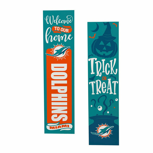 Team Sports America Value - 47" Double Sided Leaner, Miami Dolphins, Halloween