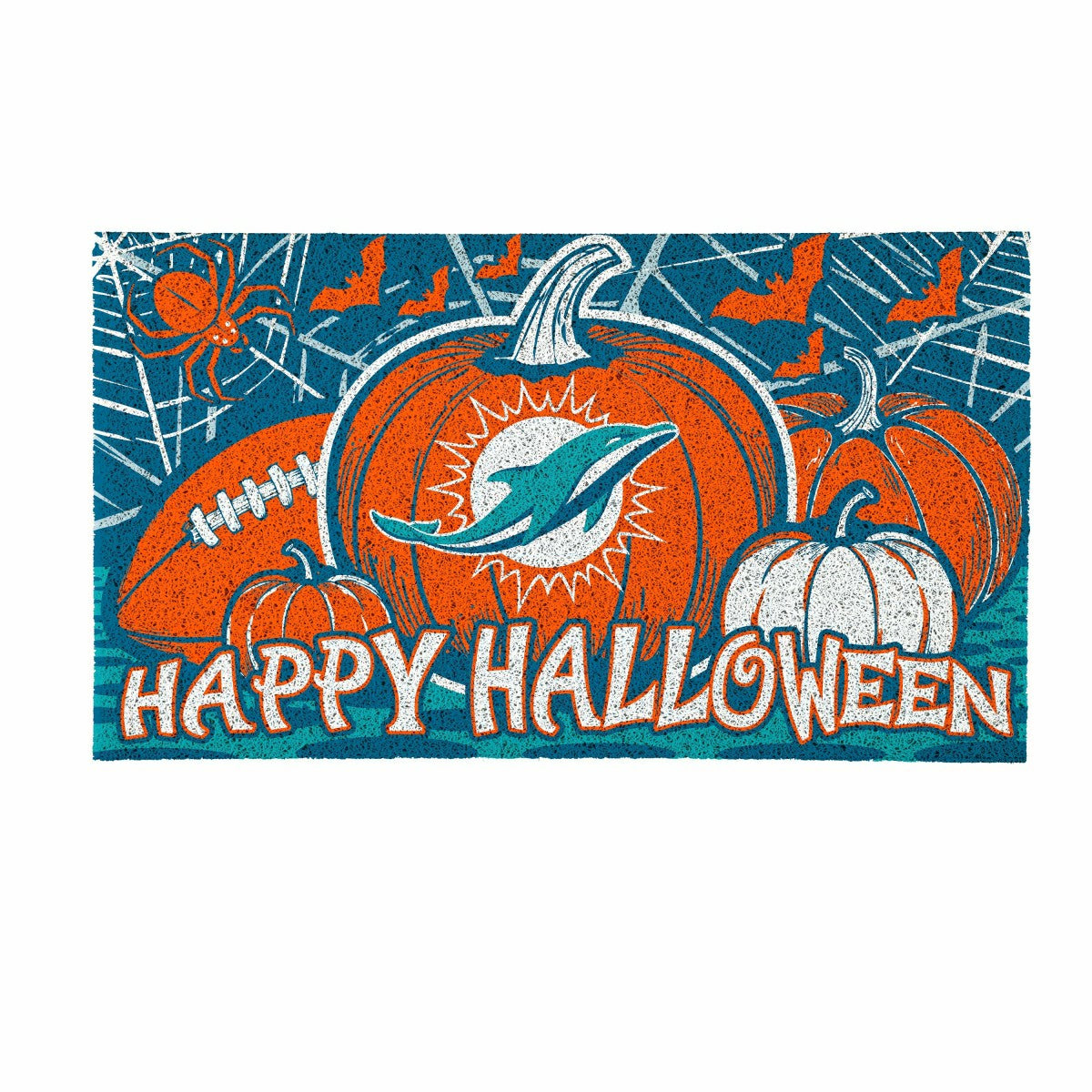 Team Sports America Recommended - Miami Dolphins Halloween PVC Mat, 28"x16"