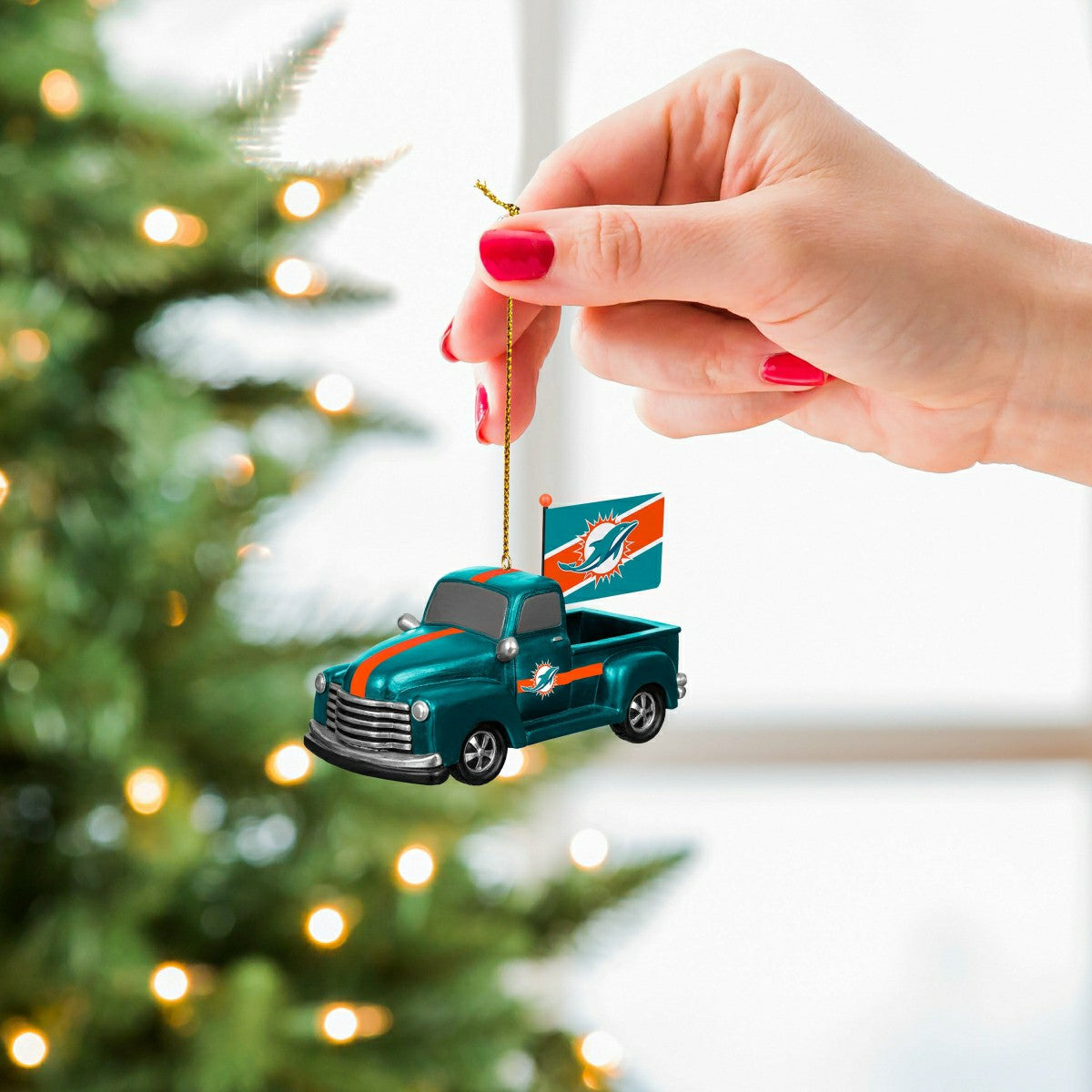 Team Sports America Exclusive - Miami Dolphins Mini Tabletop Rally Truck, Set of 2