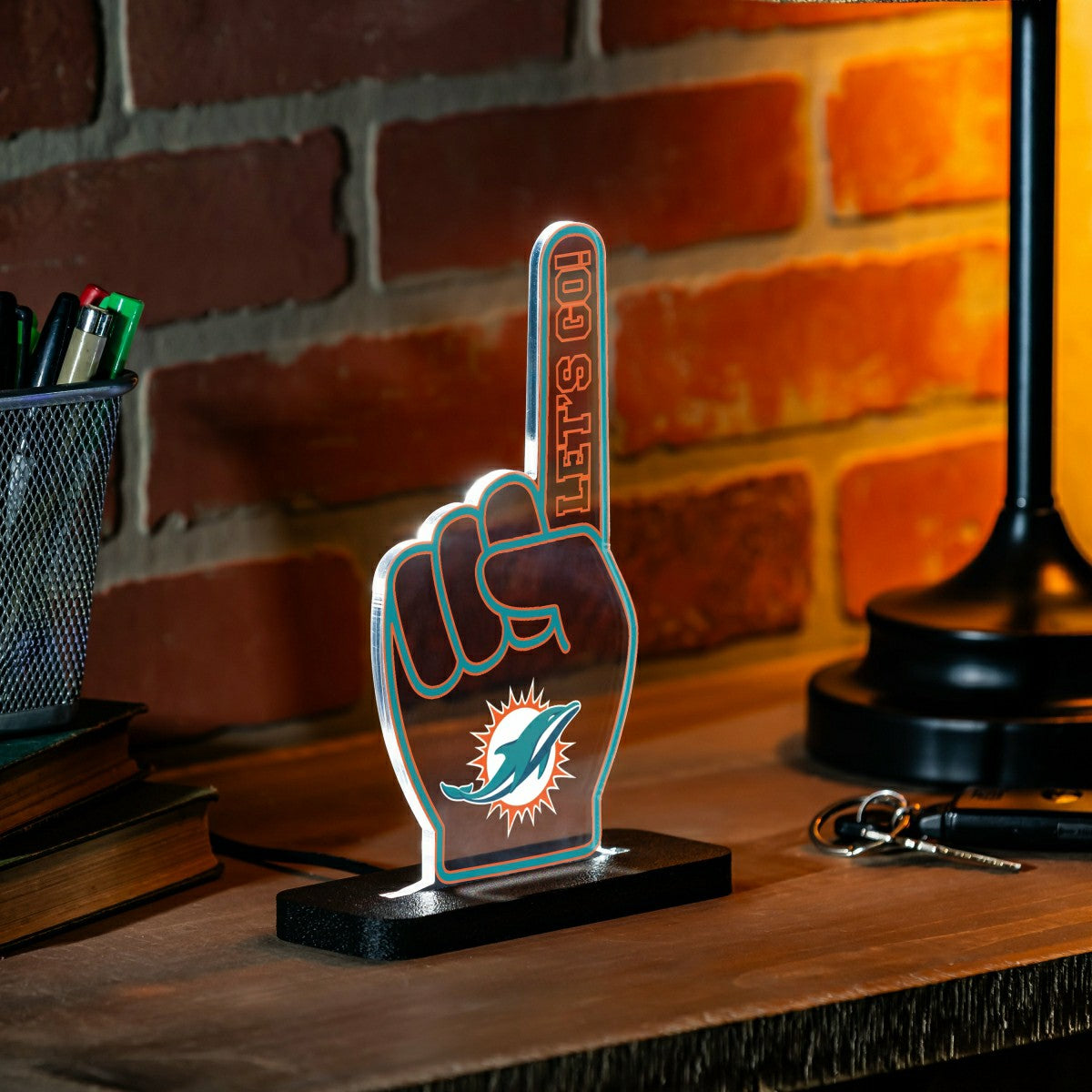 Team Sports America Classic - Miami Dolphins NFL Football Foam Finger Desklite LED Decor