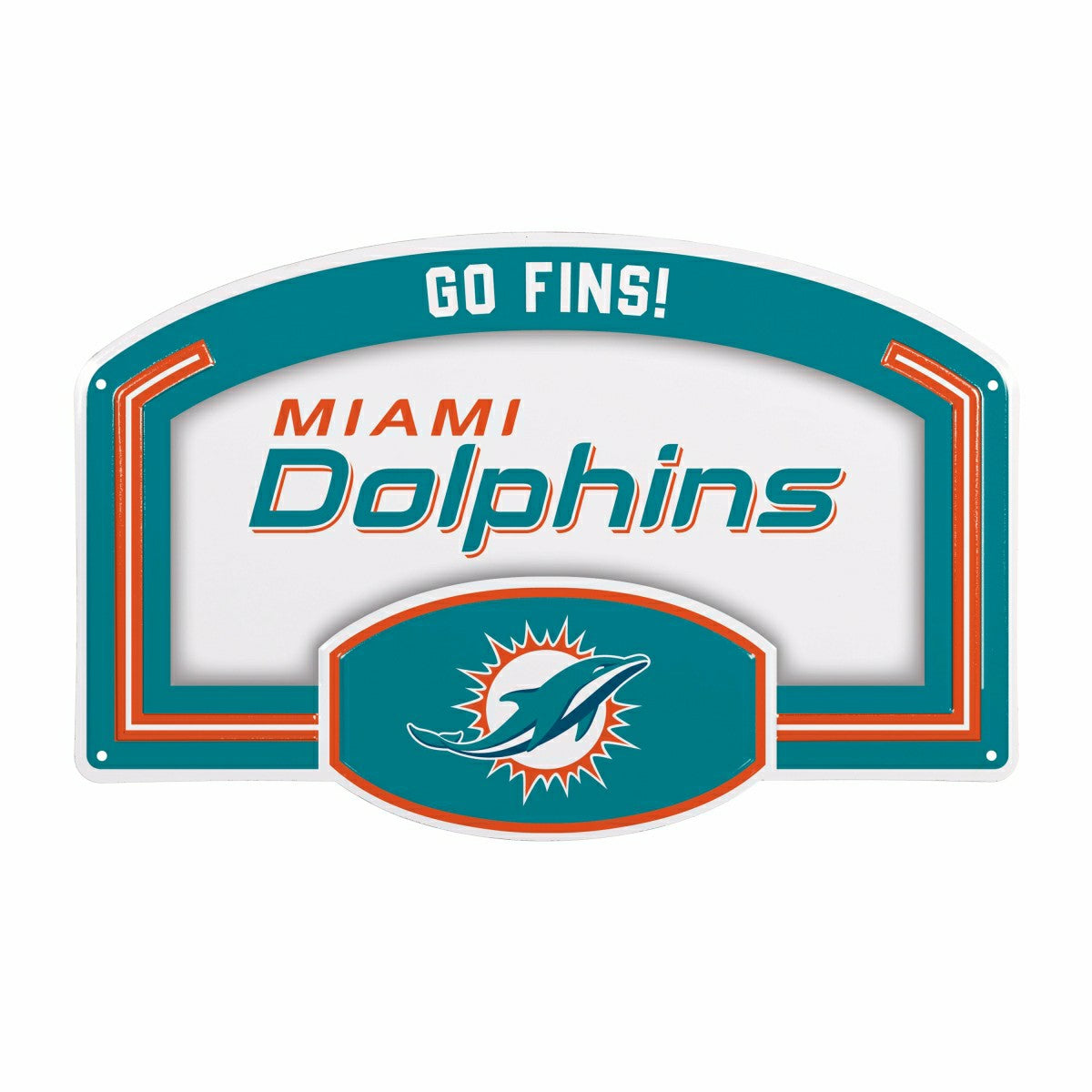 Team Sports America Best Seller - Miami Dolphins USA Embossed Steel Wall Sign, 11" x 17"