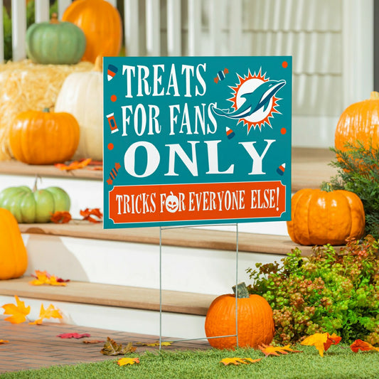 Team Sports America Recommended - Miami Dolphins Yard Sign, Halloween Treats for Fans