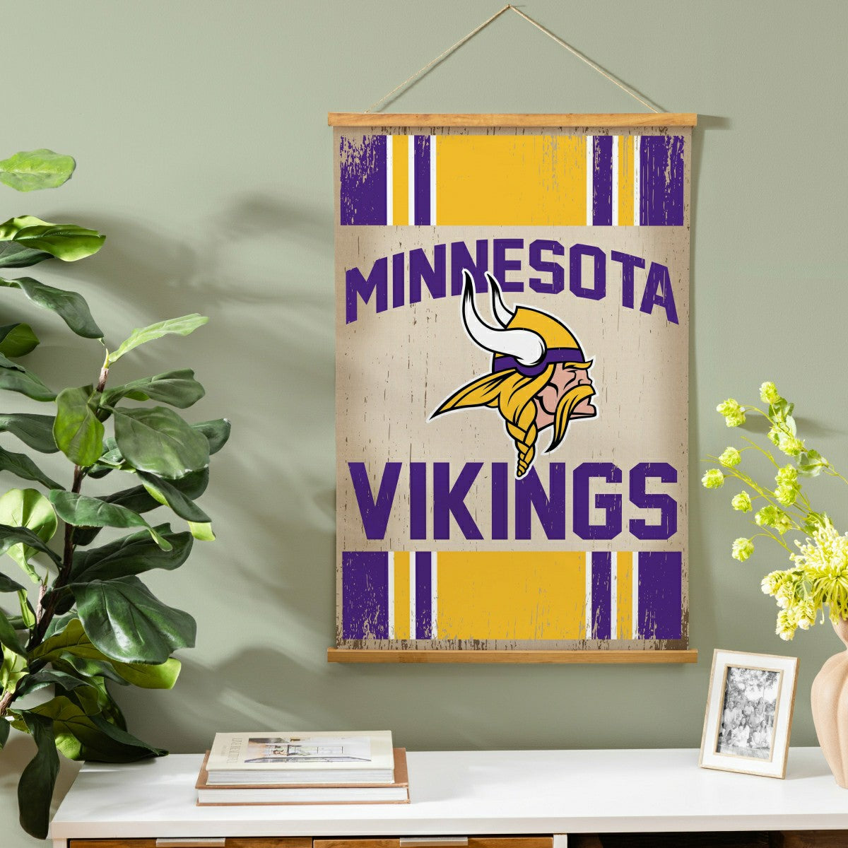 Team Sports America Trending - Minnesota Vikings, Canvas Wall Tapestry, Medium, 36x24