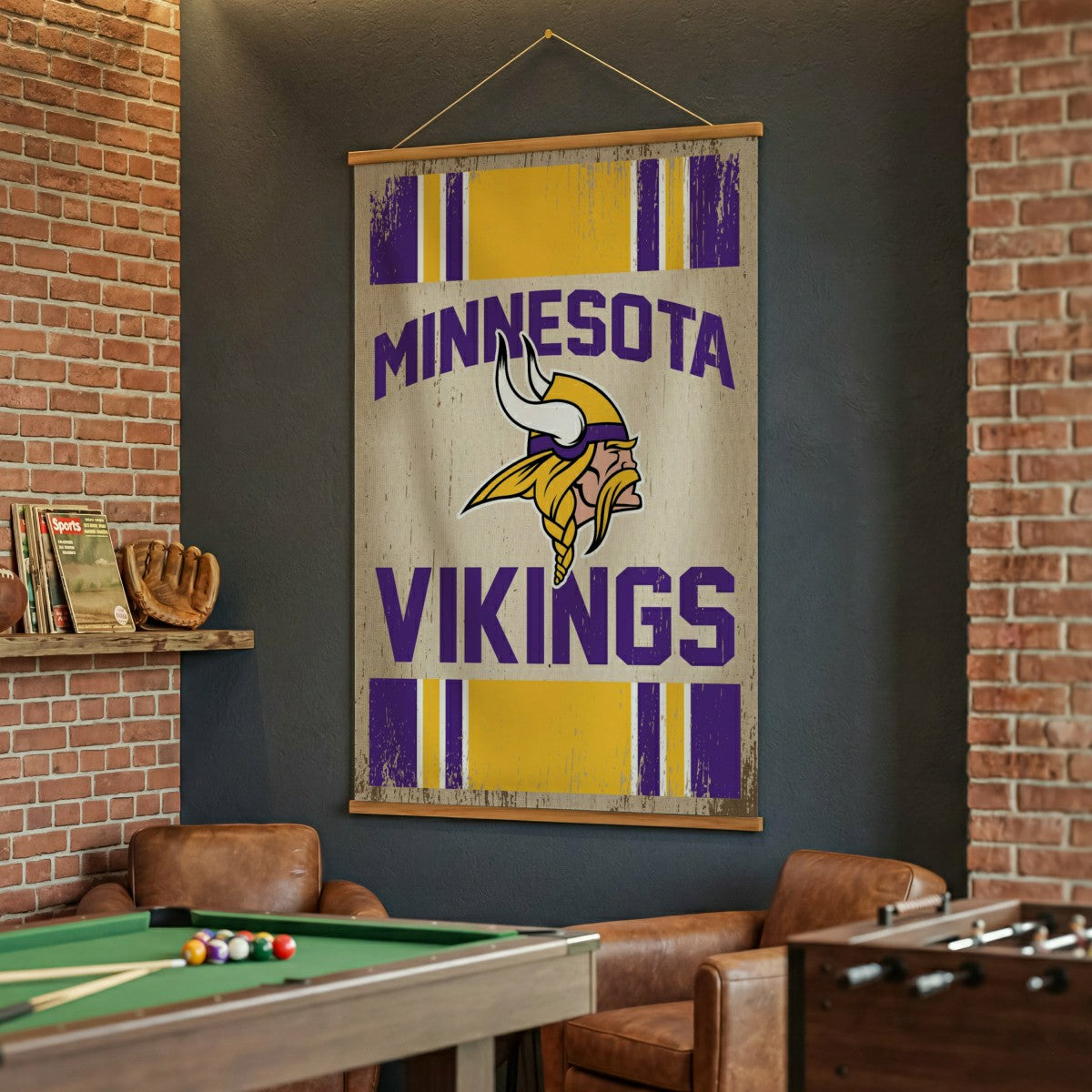 Team Sports America Best Seller - Minnesota Vikings, Canvas Wall Tapestry, Large, 54x36