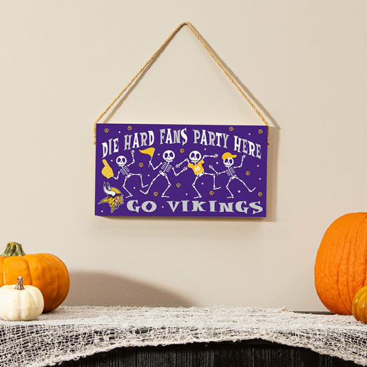 Team Sports America Recommended - Minnesota Vikings Halloween Wood Wall Sign, 6x11