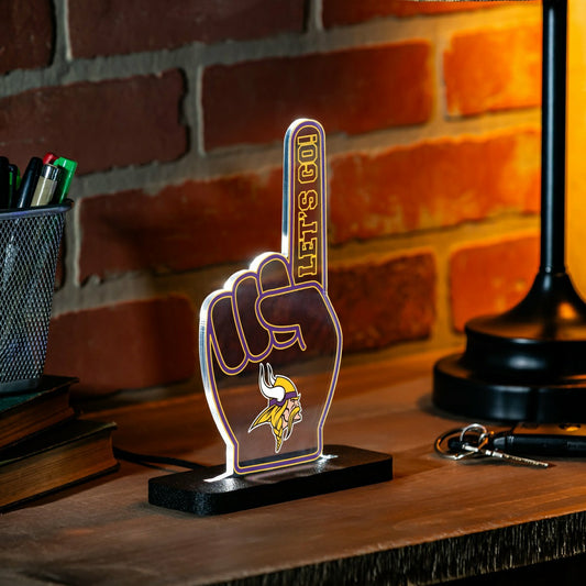 Team Sports America Recommended - Minnesota Vikings NFL Football Foam Finger Desklite LED Decor