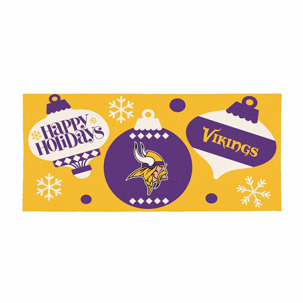 Team Sports America Essential - Minnesota Vikings Holiday Flocked Coir Sassafras Switch Mat, 22"x10"