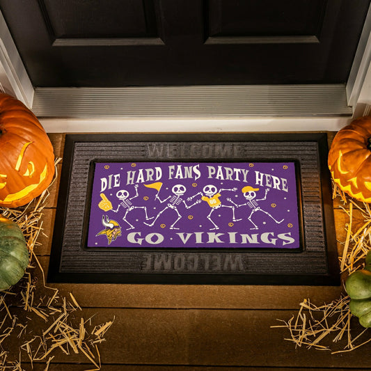 Team Sports America Everyday - Minnesota Vikings Flocked Coir Halloween Sassafras Switch Mat, 22"x10"