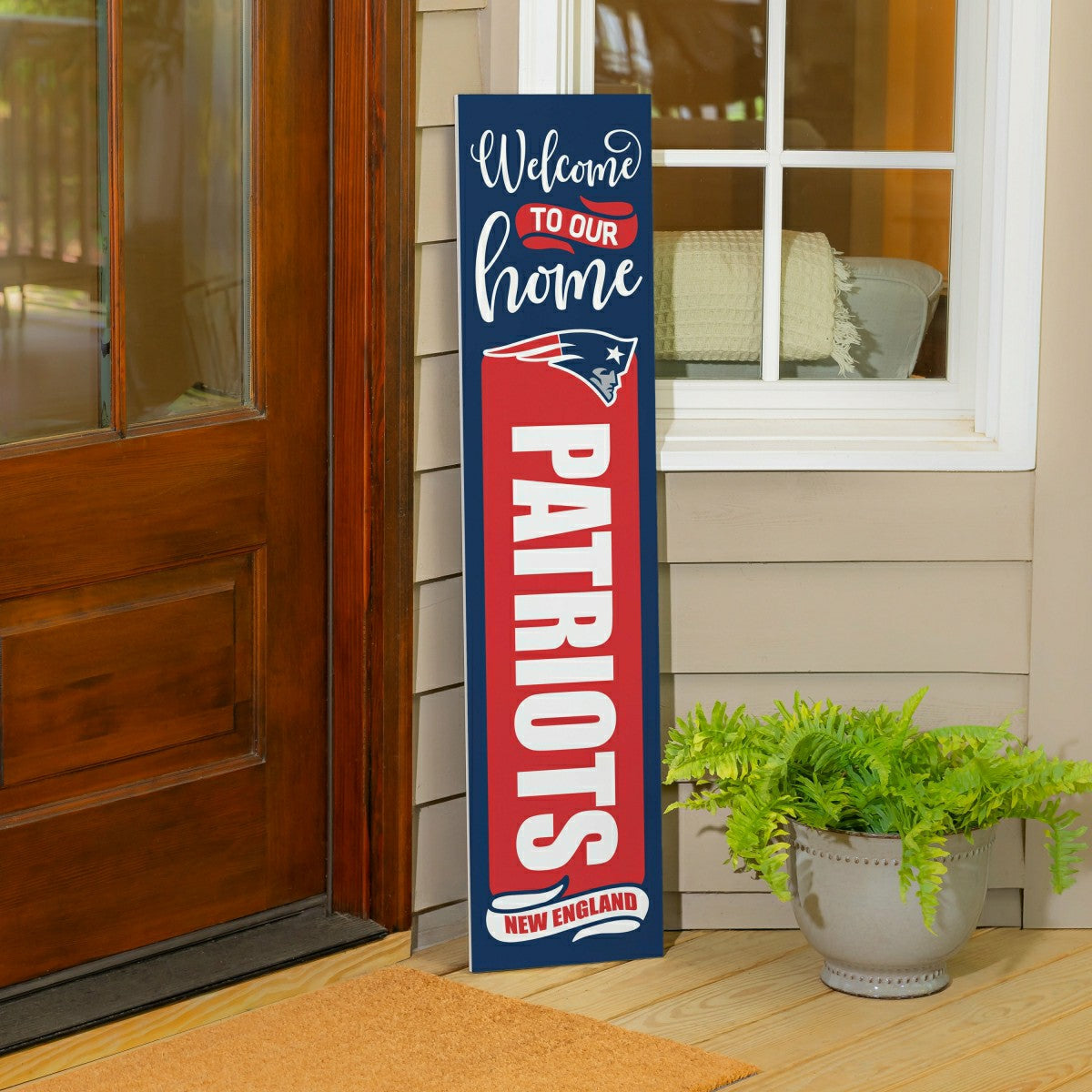 Team Sports America Trending - 47" Double Sided Leaner, New England Patriots, Halloween