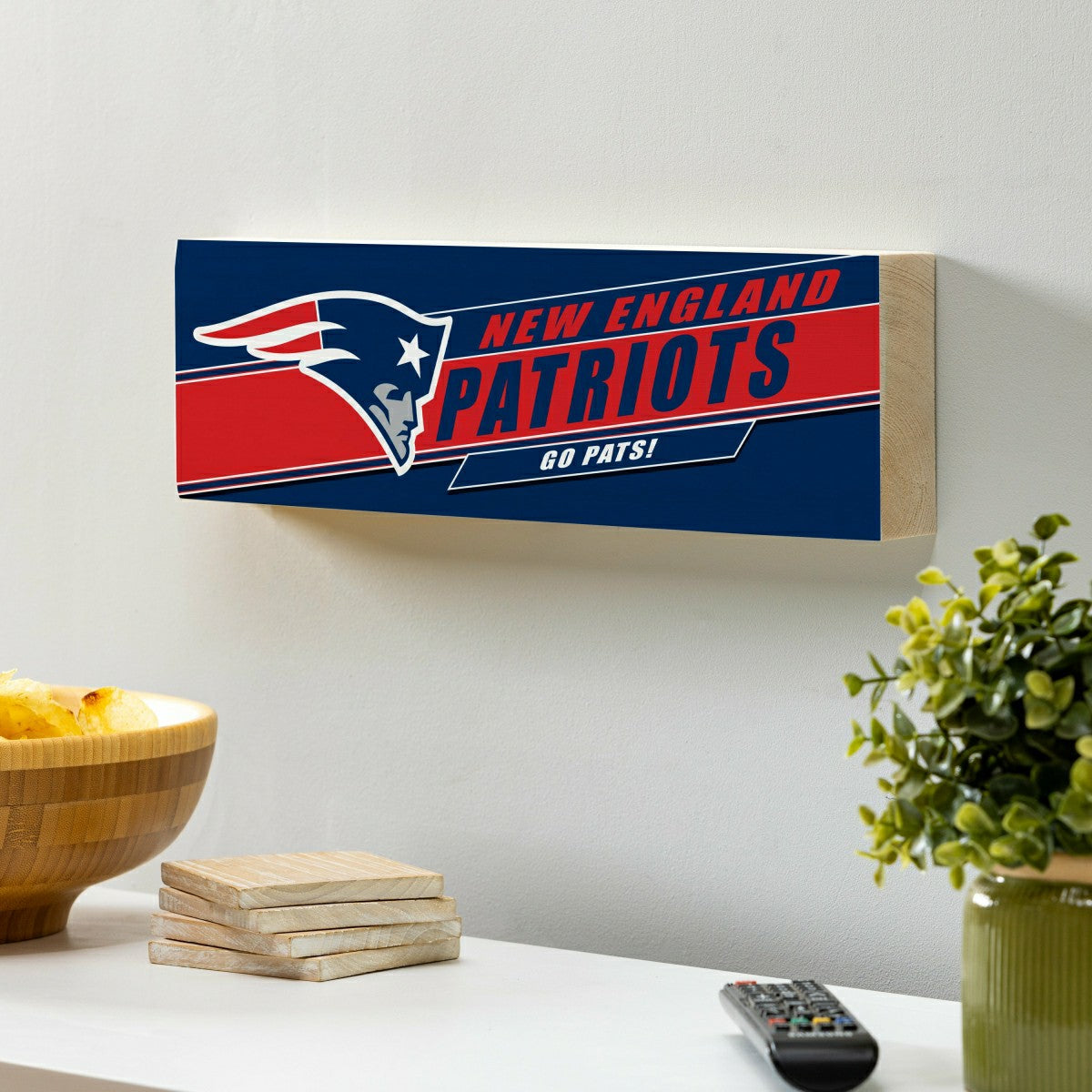 Team Sports America Essential - New England Patriots Mantle Sign, Down Home Fans, 5x18