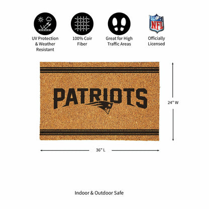 Team Sports America Best Seller - New England Patriots Large One Color Coir Mat, 36"x24"