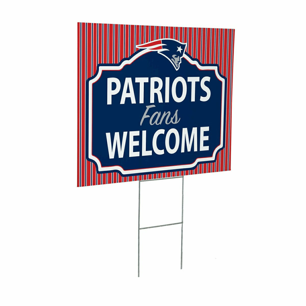 Team Sports America Essential - New England Patriots Coroplast Yard Sign, "Fans Welcome"