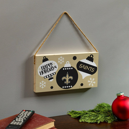 Team Sports America Value - New Orleans Saints Holiday Wood Wall Sign, 6x11