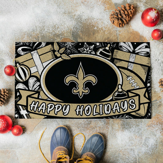 Team Sports America Everyday - New Orleans Saints Holiday PVC Mat, 28"x16"