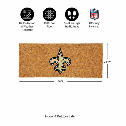 Team Sports America Value - New Orleans Saints Extra Large Full Color Coir Mat, 60"x24"