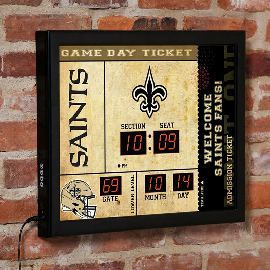 Team Sports America Recommended - Scoreboard Wall Clock, New Orleans Saints