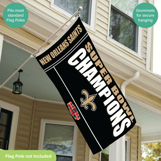 Team Sports America Exclusive - New Orleans Saints Superbowl XLIV Champions Football 3x5 Flag