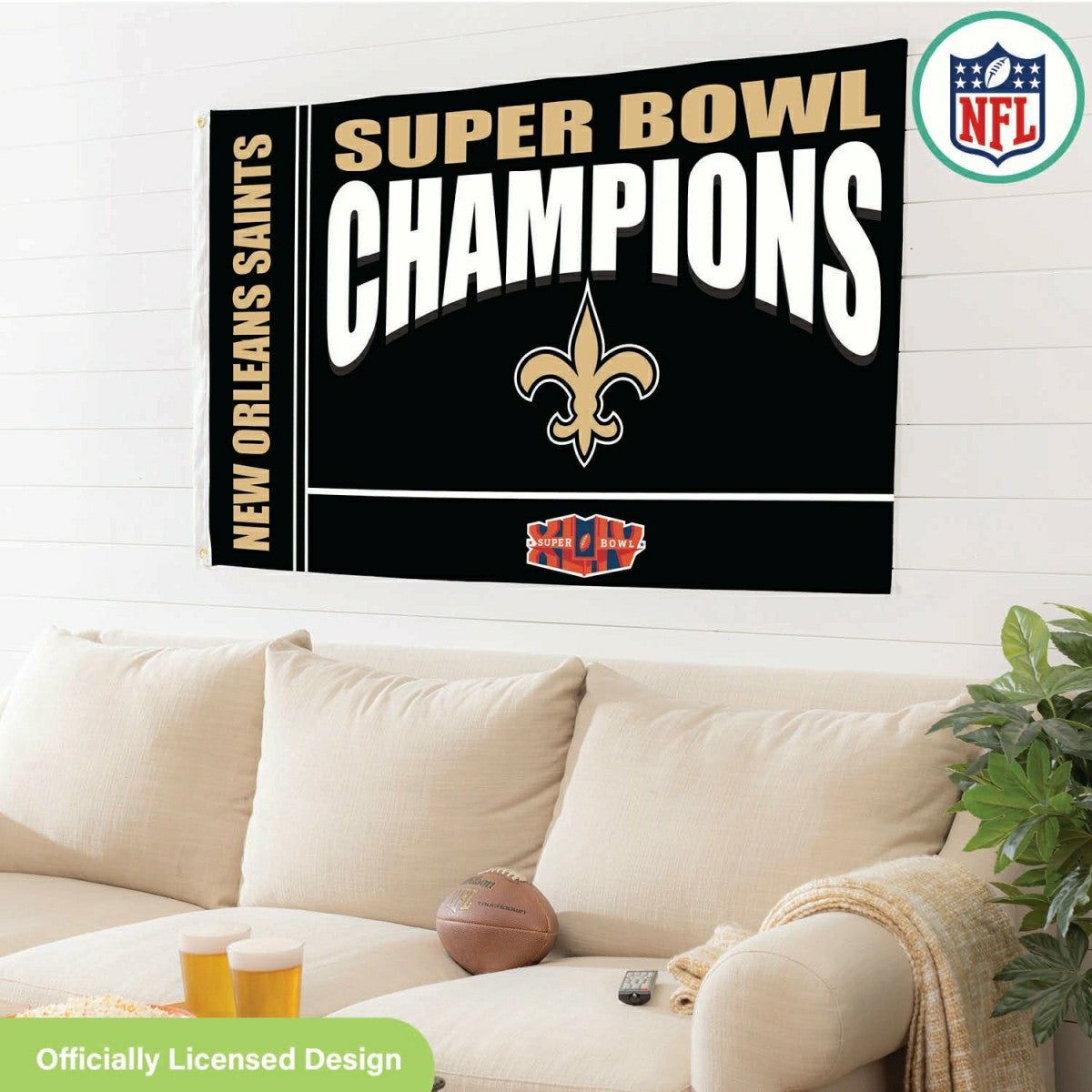 Team Sports America Exclusive - New Orleans Saints Superbowl XLIV Champions Football 3x5 Flag