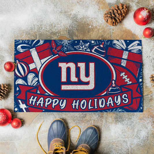 Team Sports America Exclusive - New York Giants Holiday PVC Mat, 28"x16"