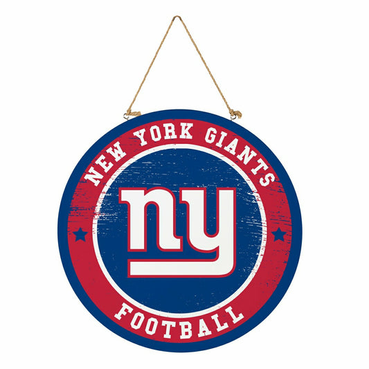Team Sports America Best Seller - New York Giants Round Door Décor with Hanging Rope, 18x18