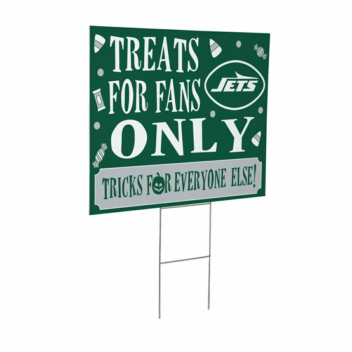Team Sports America Recommended - New York Jets Yard Sign, Halloween Treats for Fans