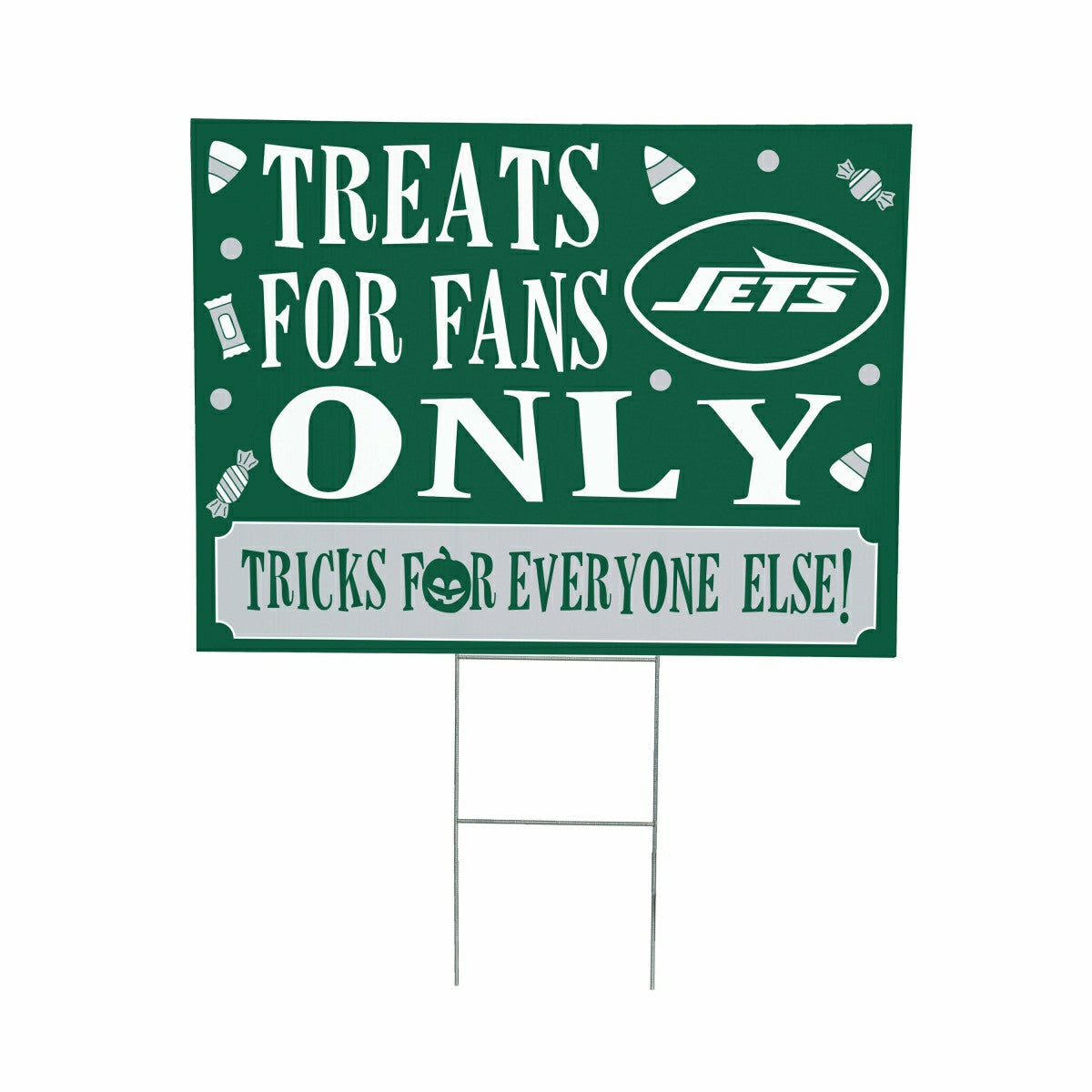Team Sports America Recommended - New York Jets Yard Sign, Halloween Treats for Fans