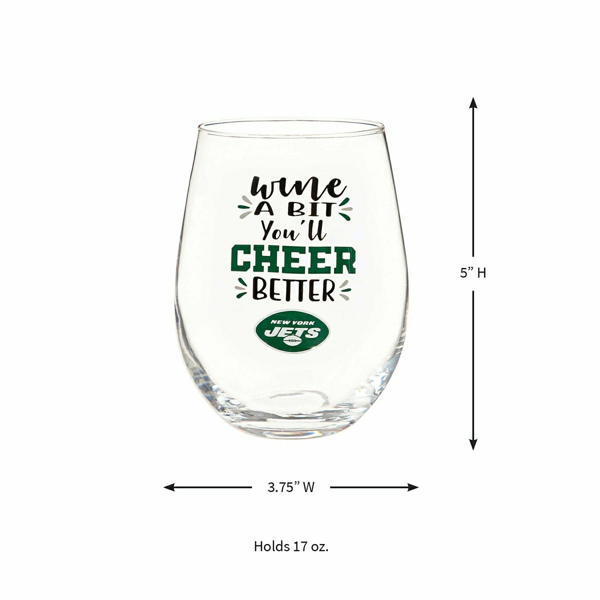 Team Sports America Signature - New York Jets, 17oz Boxed Stemless Wine