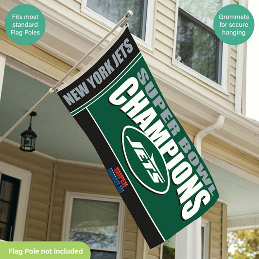 Team Sports America Essential - New York Jets Superbowl III Champions Football 3x5 Flag