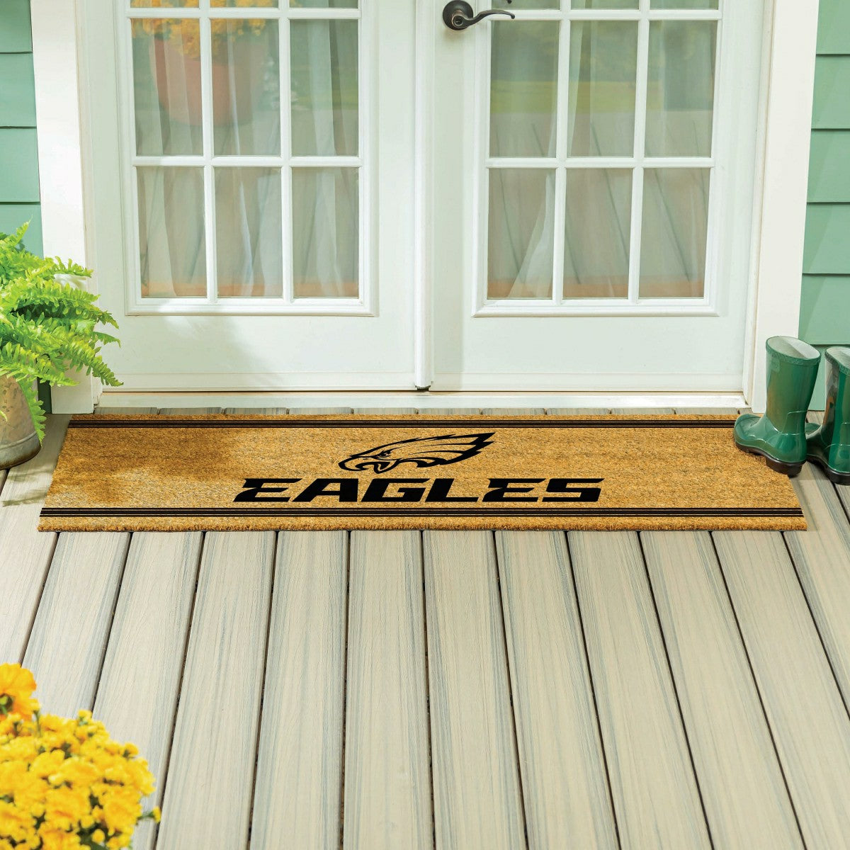 Team Sports America Essential - Philadelphia Eagles Extra Large One Color Coir Mat, 60"x24"