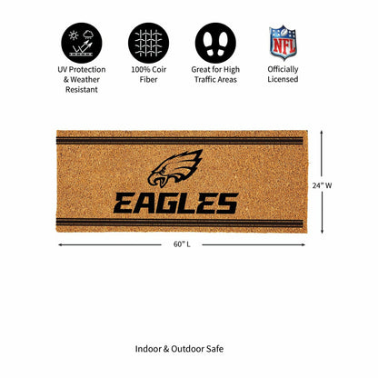 Team Sports America Essential - Philadelphia Eagles Extra Large One Color Coir Mat, 60"x24"