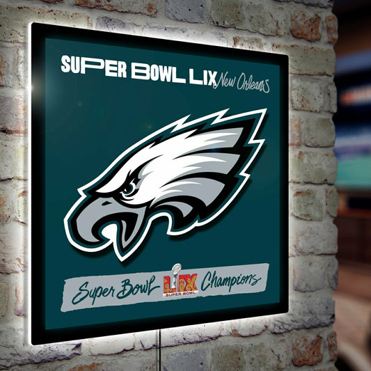 Team Sports America Recommended - Philadelphia Eagles Super Bowl 59 Champions Edge Lite 23" Square, LED