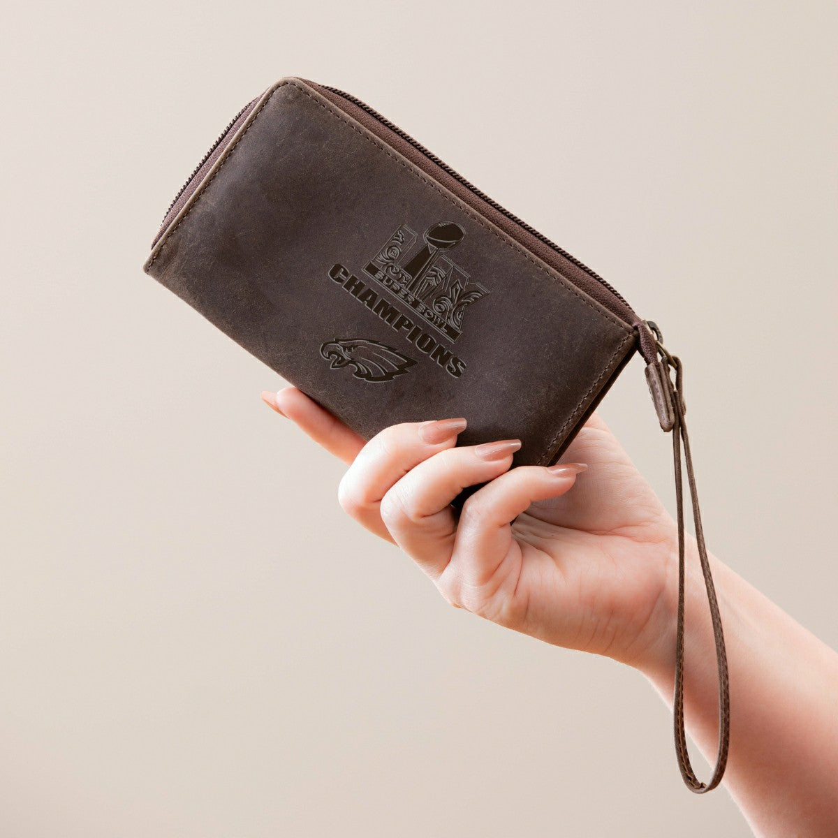 Team Sports America Signature - Philadelphia Eagles Super Bowl 59 Champions Wristlet Wallet, Brown