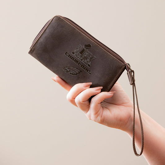 Team Sports America Signature - Philadelphia Eagles Super Bowl 59 Champions Wristlet Wallet, Brown