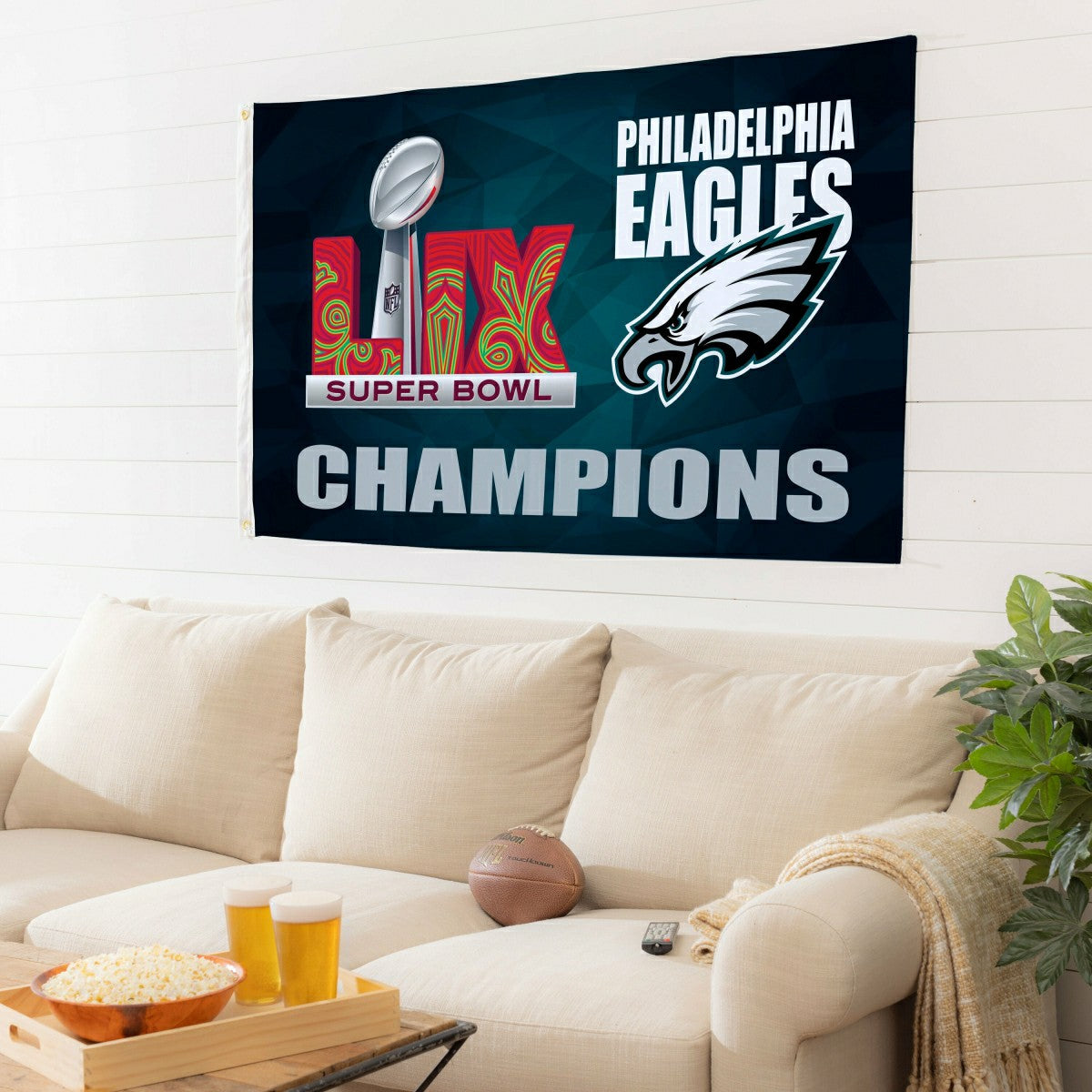 Team Sports America Classic - Philadelphia Eagles Super Bowl 59 Champions Single Sided Flag w/ 2 Gro