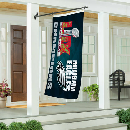 Team Sports America Classic - Philadelphia Eagles Super Bowl 59 Champions Single Sided Flag w/ 2 Gro
