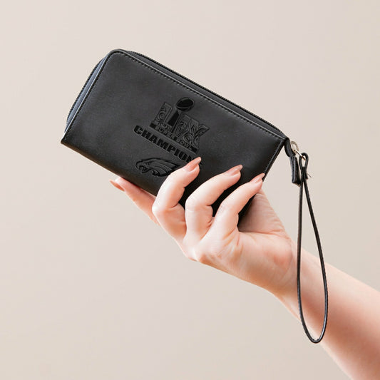 Team Sports America Value - Philadelphia Eagles Super Bowl 59 Champions Wristlet Wallet, Black