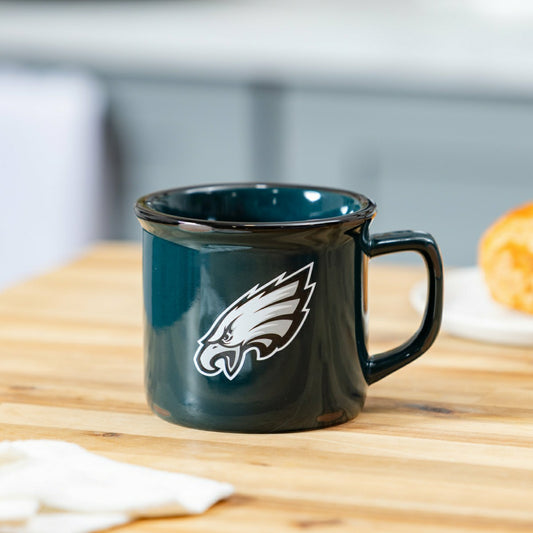 Team Sports America Classic - Philadelphia Eagles Ceramic Camp Cup with Enamel Finish, 14oz