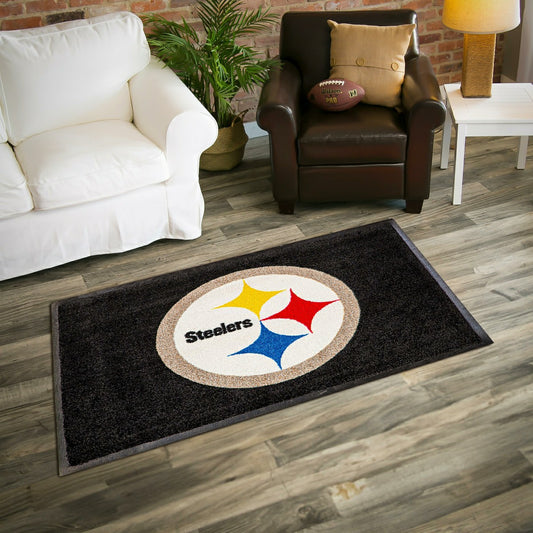 Team Sports America Trending - 3'x5' Large USA Indoor Outdoor Entryway Mat, Pittsburgh Steelers