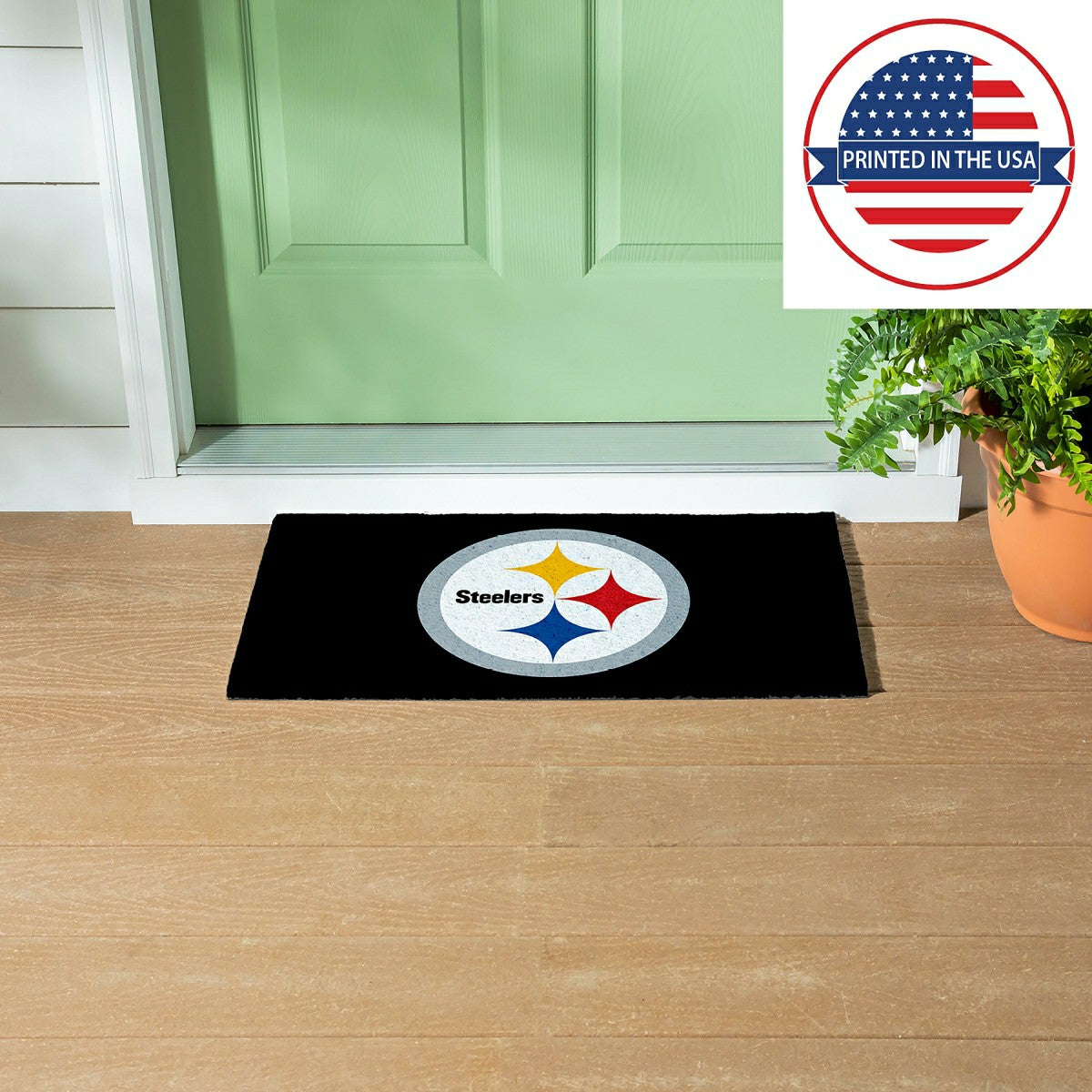 Team Sports America Best Seller - Full Color PVC Mat, 16" x 28", Pittsburgh Steelers