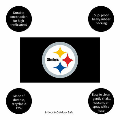 Team Sports America Best Seller - Full Color PVC Mat, 16" x 28", Pittsburgh Steelers