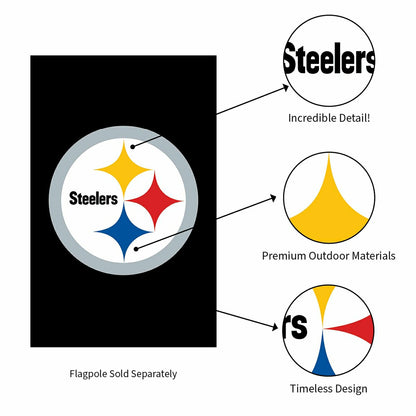 Team Sports America Signature - Applique Flag, Reg, Pittsburgh Steelers